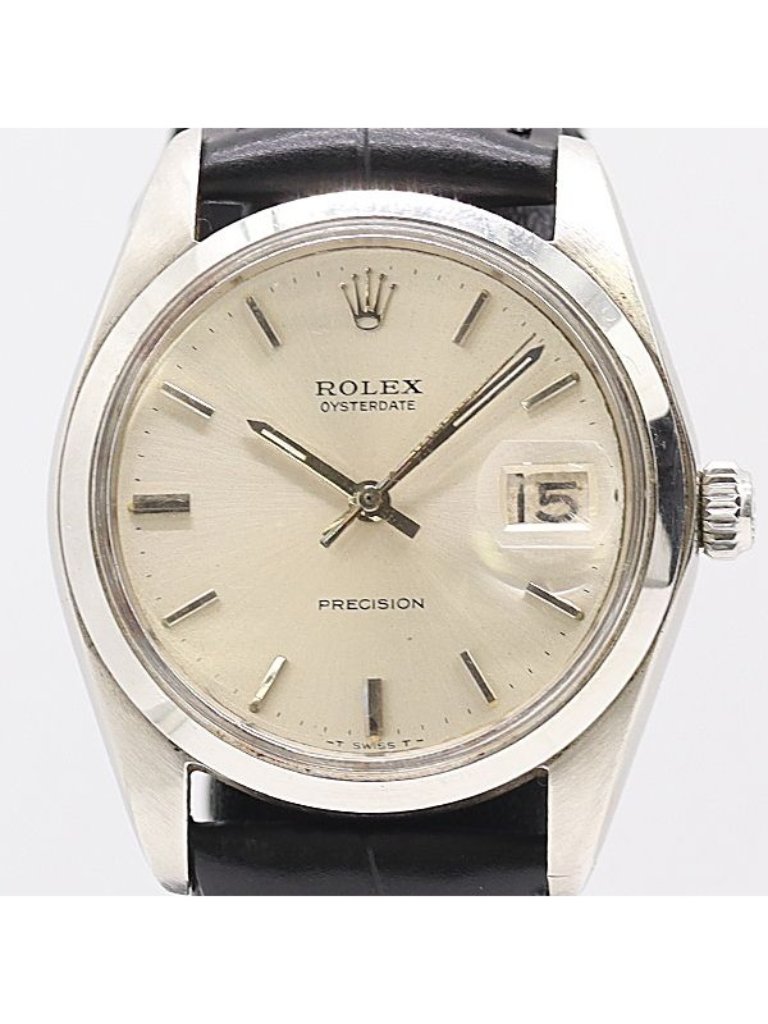 Rolex Oyster Date Precision Hand Wound Champagne Dial Watch